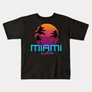 Miami Florida Retro 80's Kids T-Shirt